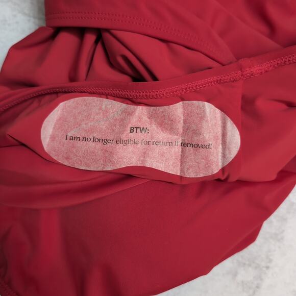 NWT Andie Cherry Red Nantucket One Shoulder One Piece Swimsuit Size XXXLT - Picture 3 of 8